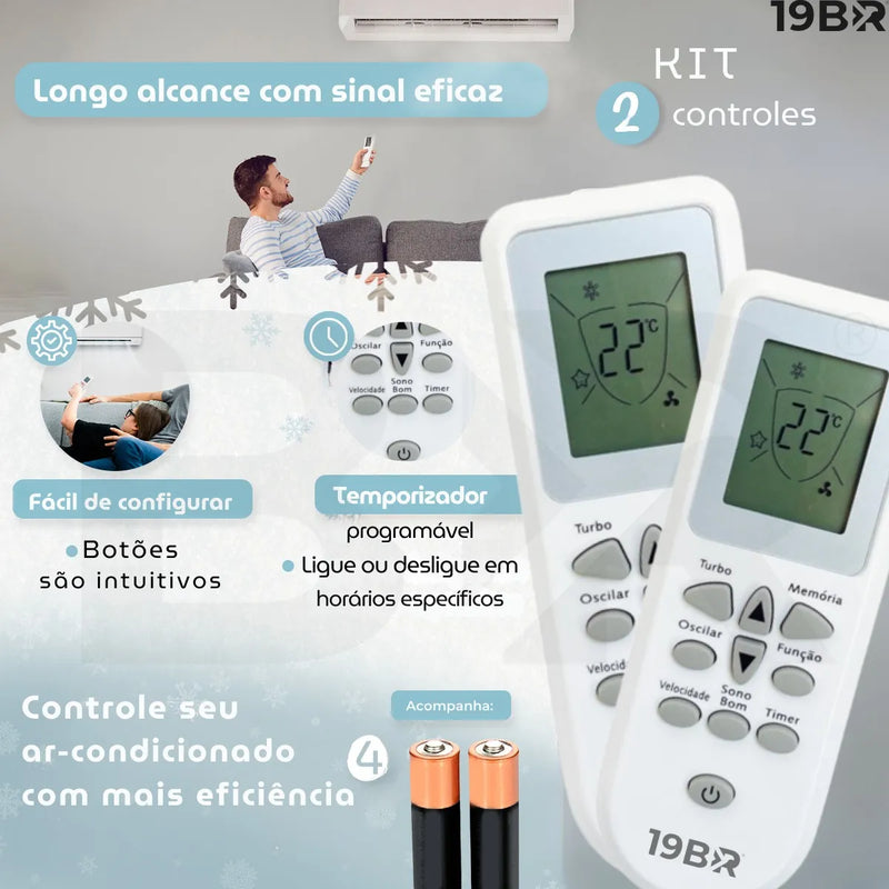 Kit 2 Controle Remoto Para Ar Condicionado Consul Split Bem Estar