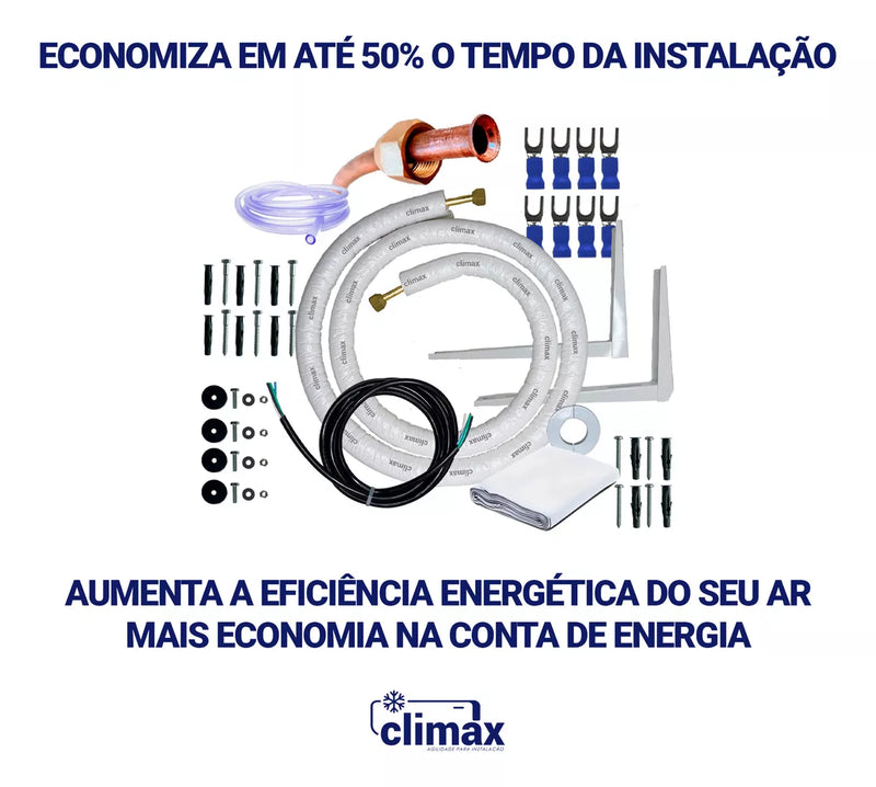 Kit Instalação Ar Inverter 9000/12000 Btus 3m Com Suporte